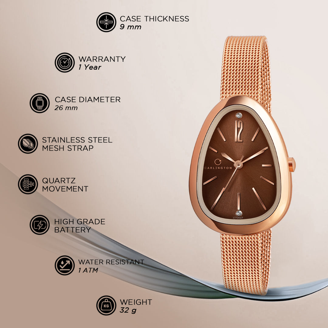 Iconic 2047 Rose Brown Analog Womens Watch