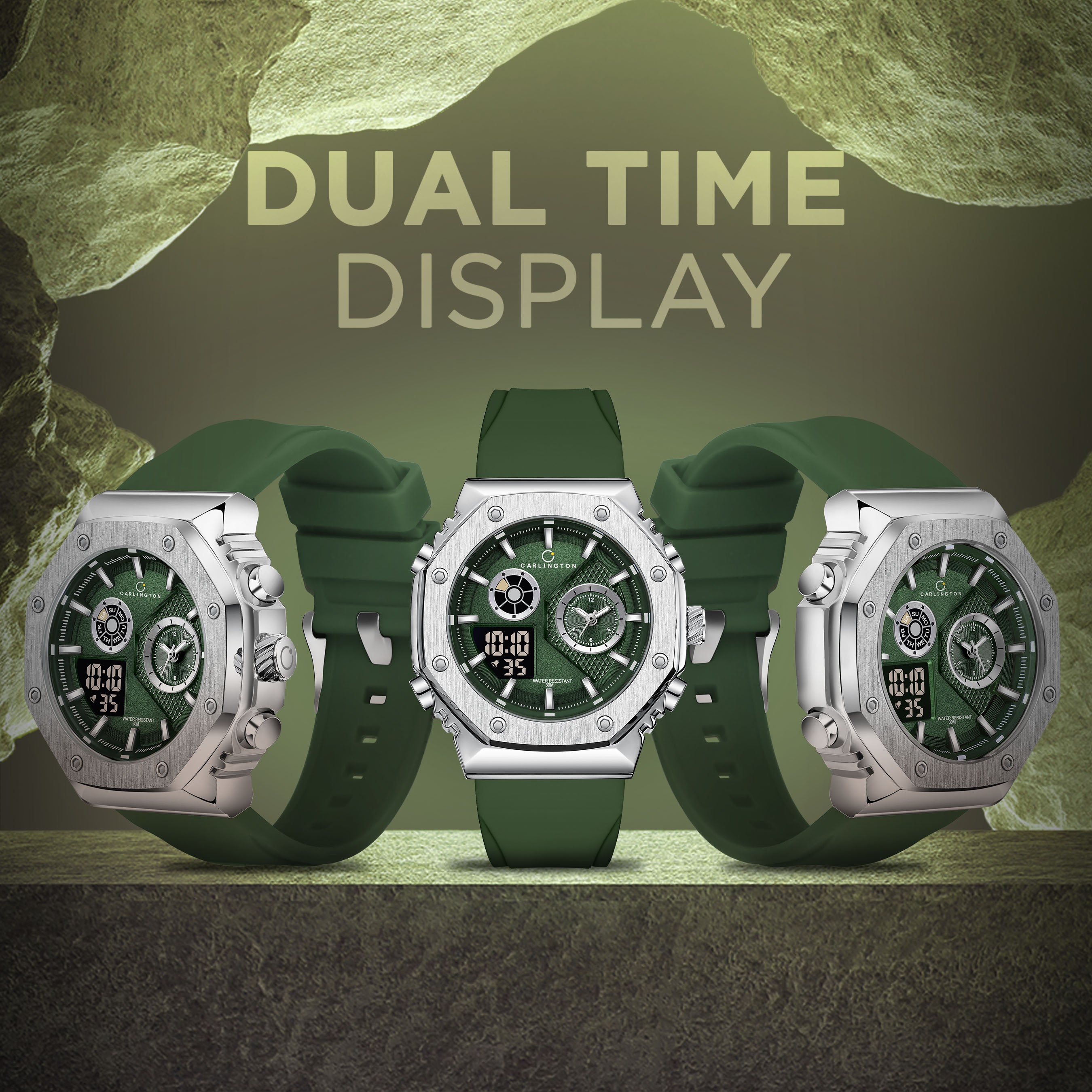 Exclusive 7711 Green Gents Analog Wrist Watch