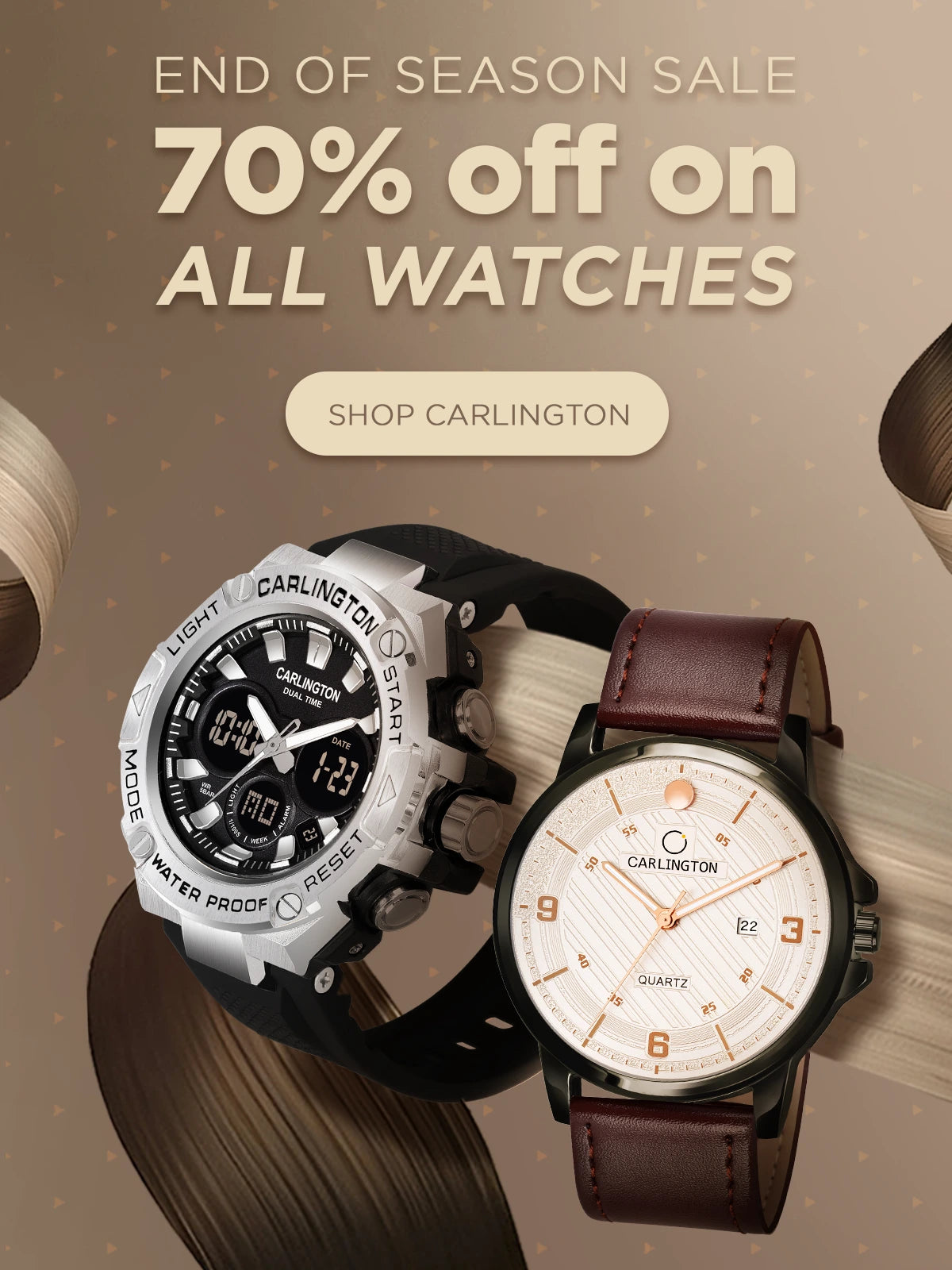 Vario Empire Seasons True GMT Winter White Automatic Dress Watch Pewter  Grey Leather & Metal Bracelet Watch - WatchBandit