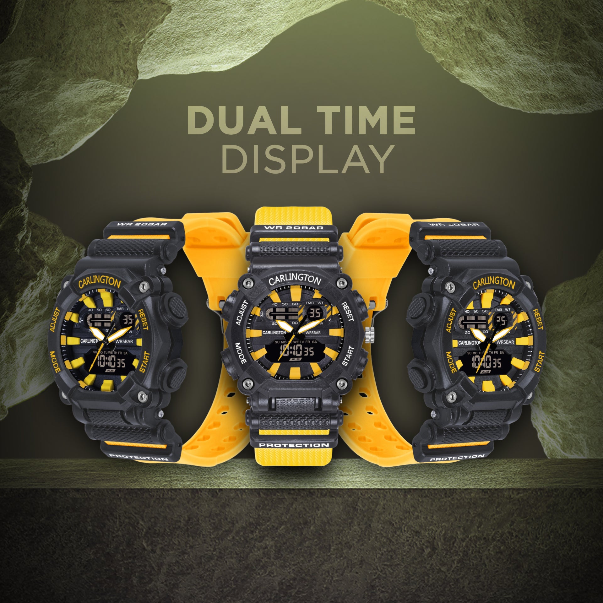 Yellow digital online watch